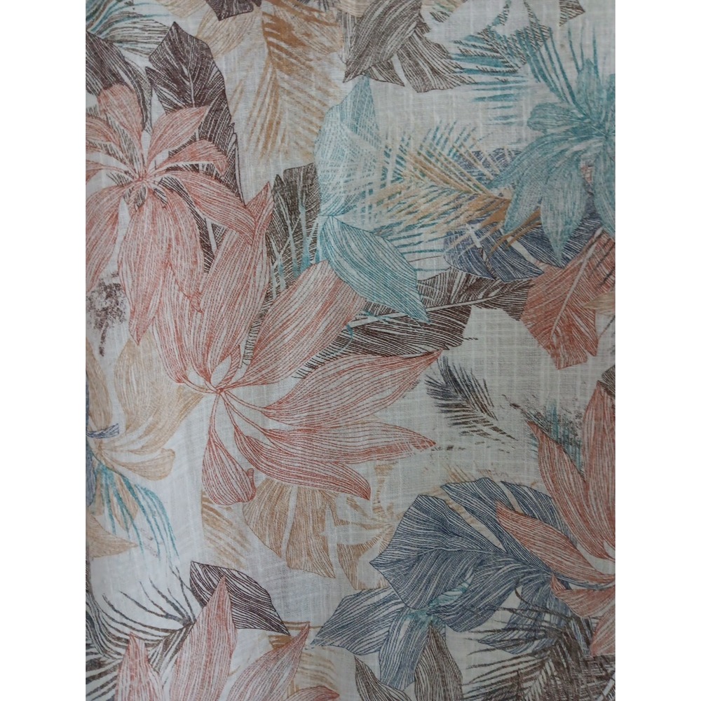 Italian Top Women's XXL Crinkle Gauze Button-Down Shirt Tropical Palms Coastal - Picture 5 of 10